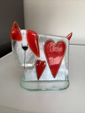 Nobile Glassware Fused Glass Dog Heart Design By Aneta Pawlowska 