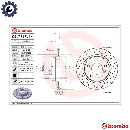 Brake disc 7727 - 2x,
