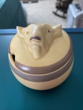 Vintage Ceramic Bulls Head lidded Condiment/ Horseradish Pot
