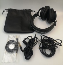 Audio Technica ATHM50X Black Studio Monitor Headphones + Case & Cables ATH-M50X
