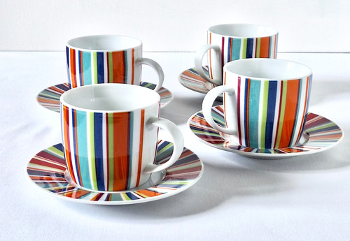 Set striped espresso - espresso, cups