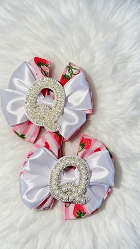 Girls white satin - bow, hair