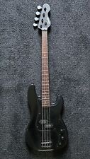 Encore - Precision - Electric Bass Guitar - Matt Black (VG+), & Flight Case (NM)