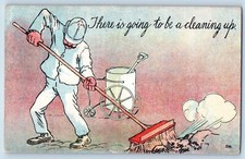 Man Street Sweeper Postcard