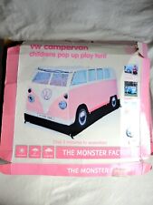 VW Campervan Childrens Pop Up Play Tent - Pink & White - Very Good Condition