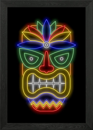 Tiki mask framed - framed, art
