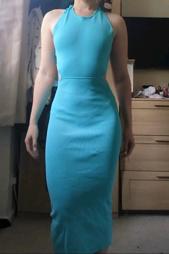 Zara blue halter backless - zara,