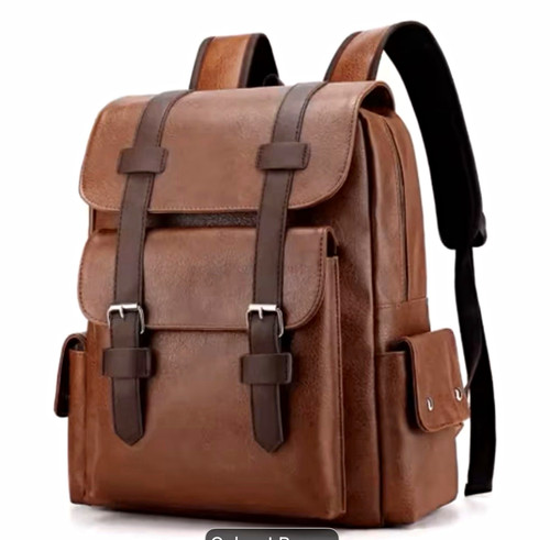 Brown faux leather vintage - leather,
