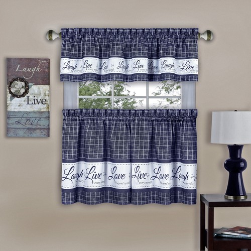 Gingham check live laugh love - gingham,