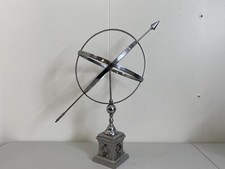 Silver Tone Arrow Armillary Sundial Sphere