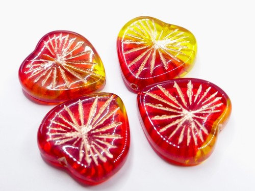 18mm large czech glass - 18mm, heart