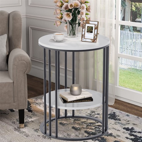 Real marble stone side table - marble,