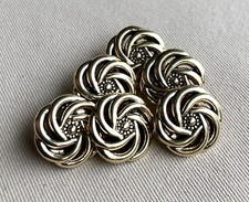 LAST 6 Stunning Gold Abstract Swirl Flower  Buttons, 18mm, Shank, Matching Set