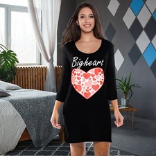 Ladies Fun Print Night Shirt Nightdress Nightie - Knee Length -Regular Fit