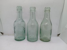3 Old Glass Beer Bottles