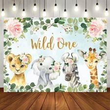 Wild One Pink Floral Animals