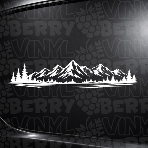 Mountain forest vinyl decal - mountain,