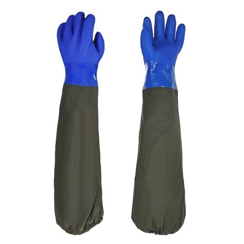 Long rubber pond gloves 70cm - pond,