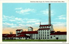 American Beet Sugar Co. Factory East Grand Forks Minnesota Linen Postcard