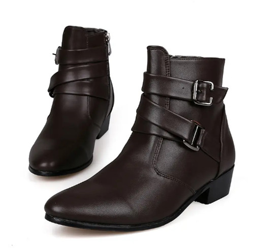 Mens shoes leather ankle - shoes,
