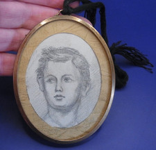 Antique mounted pencil sketch