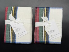 POTTERY BARN STEWART TARTAN PLAID SET OF 2 KING SHAMS BRAND NEW
