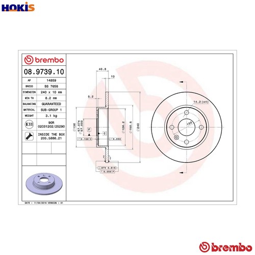 Brake disc 9739 - 2x,