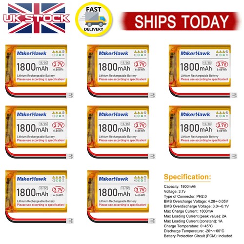 1800mah rechargeable 1s - 3.7v,