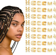 Nogeqi 48 PCS Gold Hair Cuffs