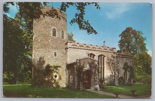 Postcard hengrave hall - hall, church