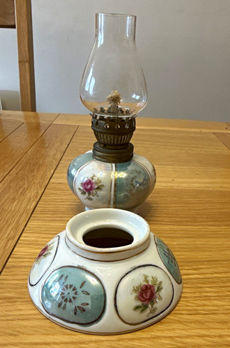 Vintage ceramic oil - ceramic, lamp