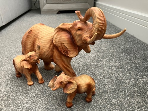 Wooden elephant sculpture - elephant,