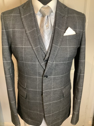 Men three piece suit grey - three,