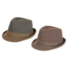 Mens Herringbone Tweed Trilby