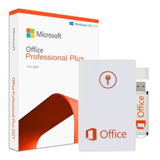 Microsoft Office 2021 USB + Card – Windows 10 + 11 Only - Not for Mac