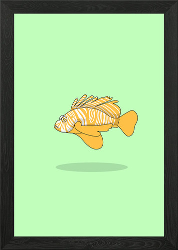 Lion fish framed wall - wall, art