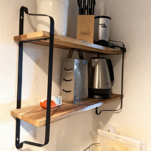 Rustic wood shelves tier - rustic, 2-tier