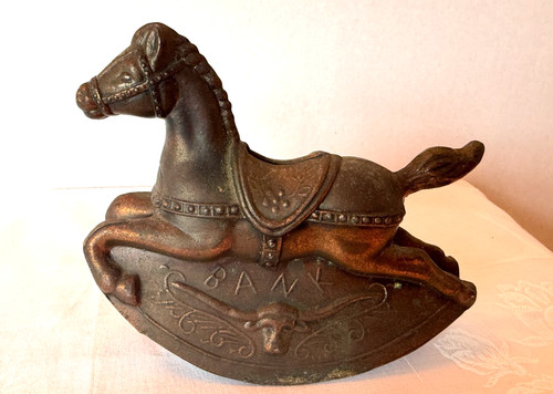 Vintage copper rocking - rocking, horse