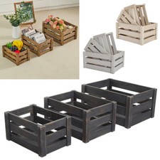 Wooden Crate Boxes Storage Apple Fruit UK Gift Hamper Box Craft Crates Furniture