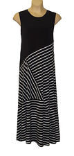 WULI LUU by Gok Wan Womens Maxi Dress size 2XL Sleeveless White Stripe on Black