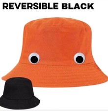 Sassy the Sasquatch Orange Bucket Hat Googly Eyes Reversible The Big Lez Show