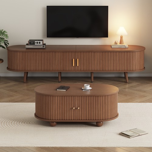 Stylish oval cabinet and - tv,