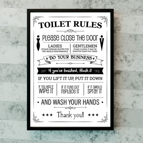 Funny bathroom wall - bathroom, art