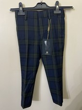 Boys Navy Tartan Trousers By
