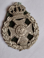 Rifle Brigade Cap Badge Guelphic Crown Slider All White Metal 52mm Vintage