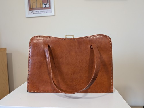 Vintage tan leather 1950 - vintage,