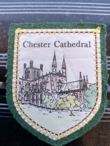 Vintage cloth badge chester - badge, of