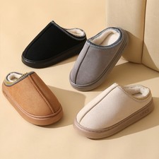 Non Slip Warm Fluffy Shoes Cotton Home Slippers  for Women Men