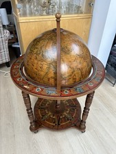 Vintage Wine Bar Antique Globe Drinks Minibar Trolley Cabinet 