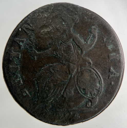 1774 george iii - iii, half-penny